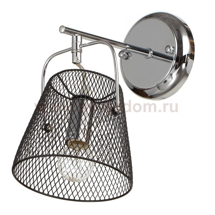 Бра 662401/1 40Вт E14 черный-хром 24х15х22 см
