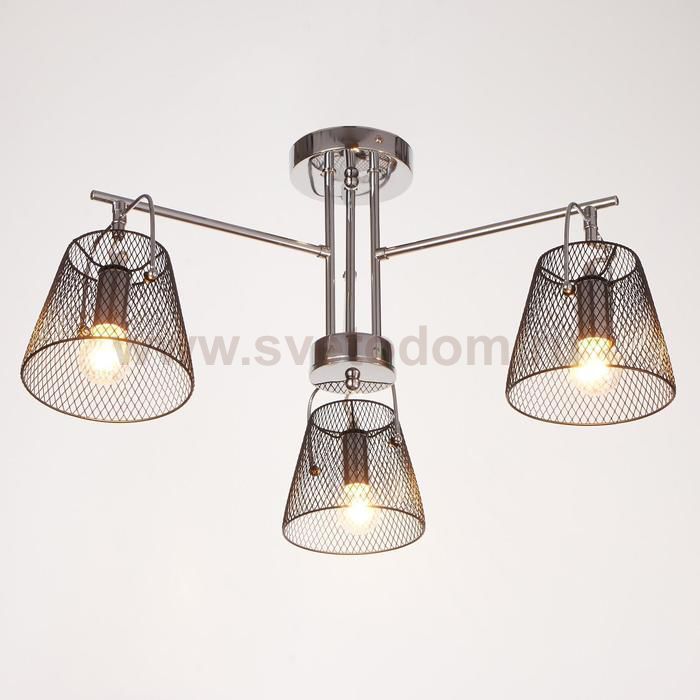 Люстра 662402/3 40Вт E14 черный-хром 63х63х30 см