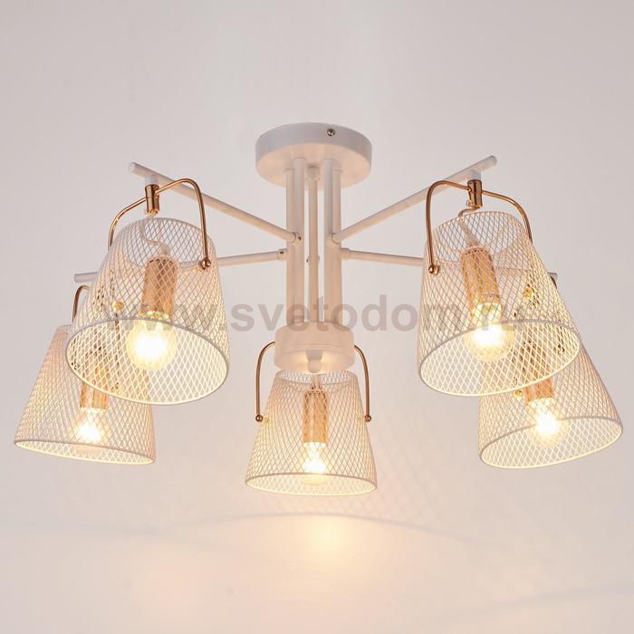 Люстра 662406/5 40Вт E14 белый-золото 63х63х30 см