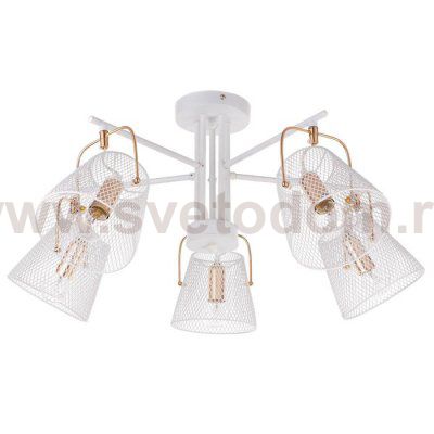 Люстра 662406/5 40Вт E14 белый-золото 63х63х30 см