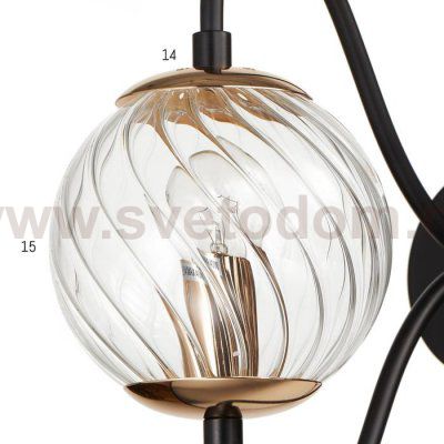 Бра 662416/1 40Вт E14 черный-золото 28х14х27 см