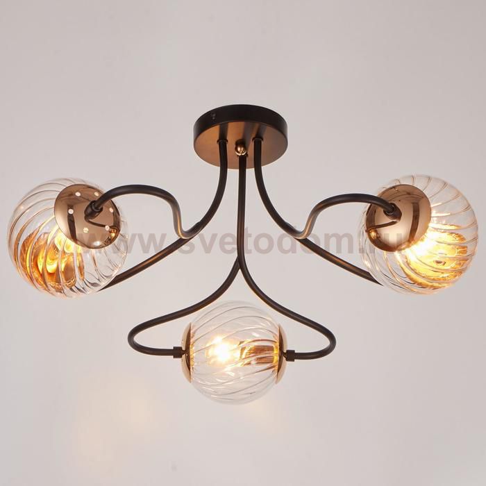 Люстра 662417/3 40Вт E14 черный-золото 60х60х28 см