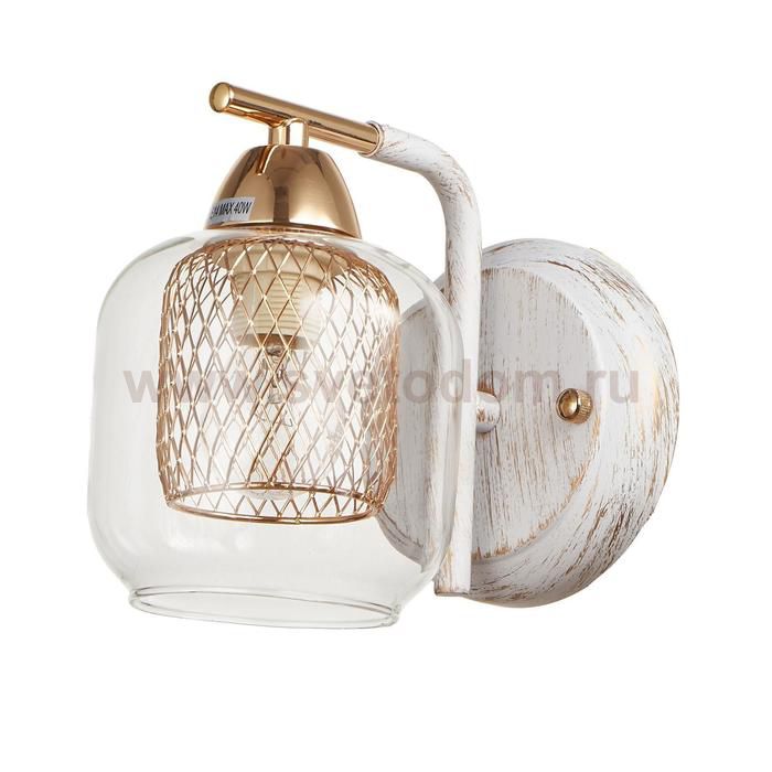 Бра 662428/1 E14 40Вт белый-золото 26х16х20 см