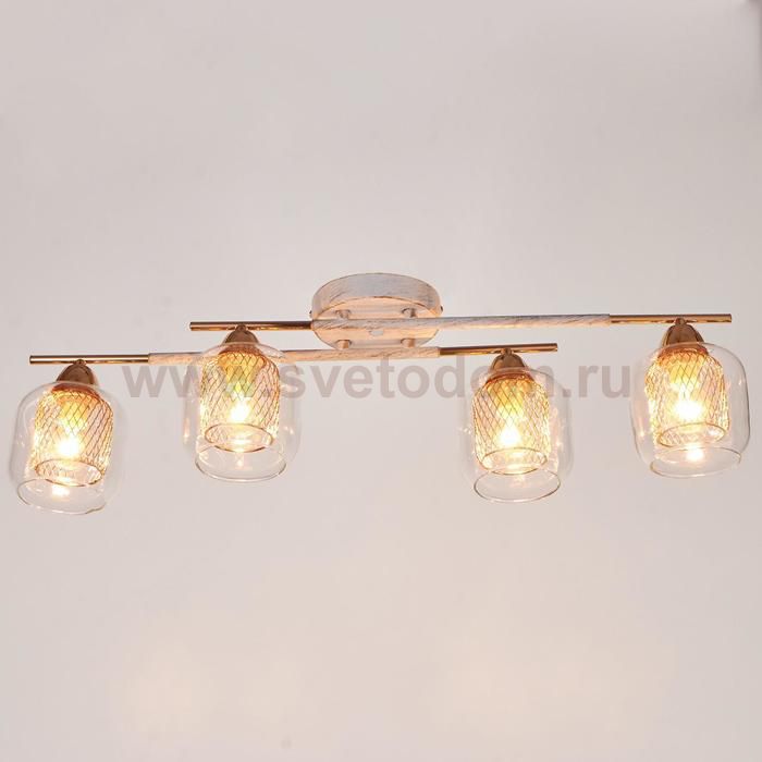 Люстра 662429/4 E14 40Вт белый-золото 72х16х20 см