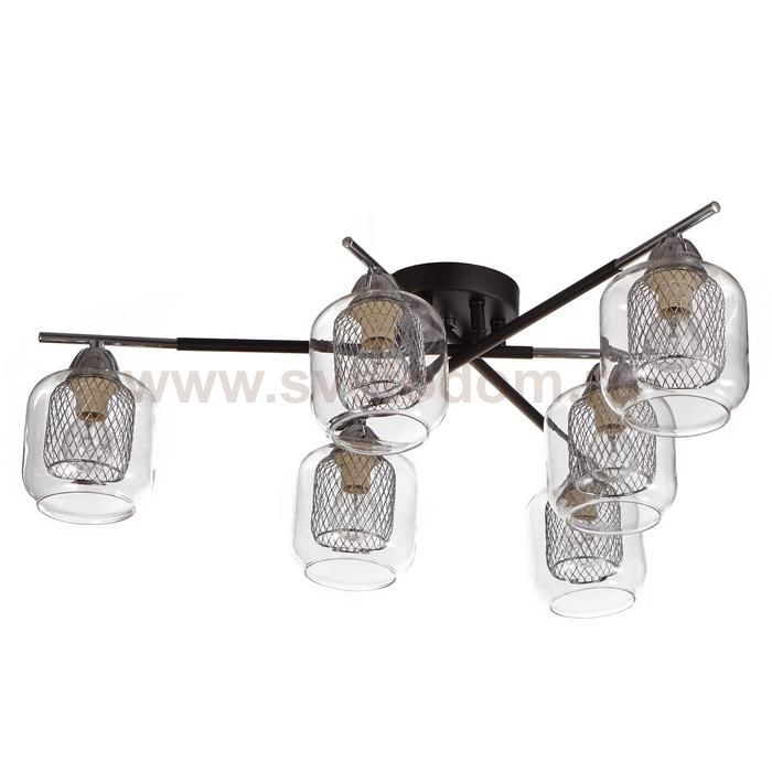 Люстра 662434/6 E14 40Вт черный-хром 72х16х20 см