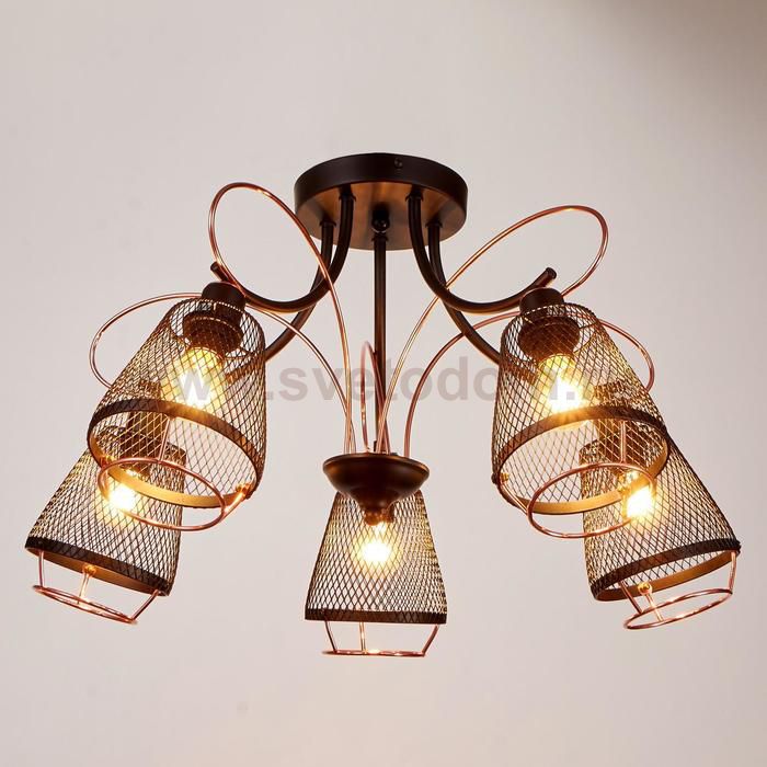 Люстра 662465/5 E14 40Вт черный-медь 62х62х34 см