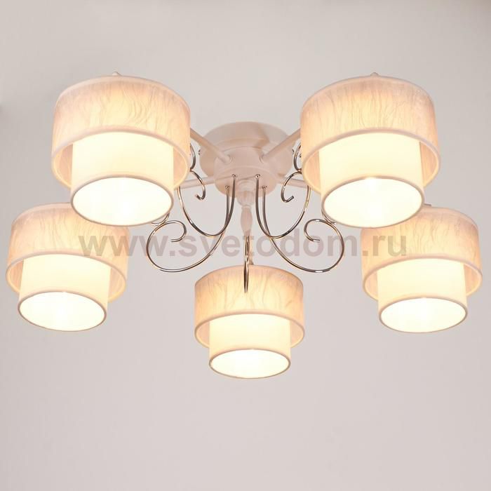 Люстра 662477/5 E14 40Вт белый-хром 63х63х21 см