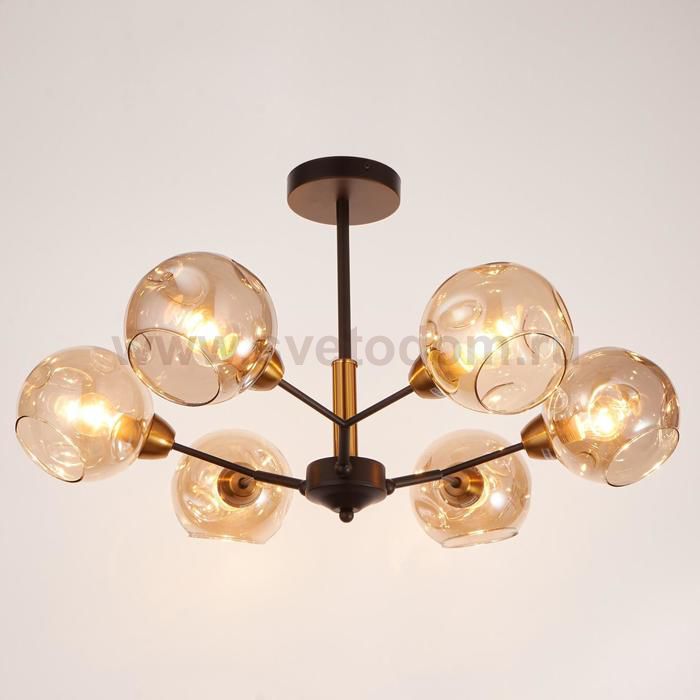 Люстра 662487/6 E14 40Вт черный-бронза 65х65х38 см