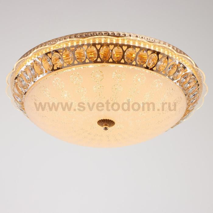 Светильник с ПДУ 670003N LED 80Вт 3 режима 3000-6000К диммер золото 50х50х11 см