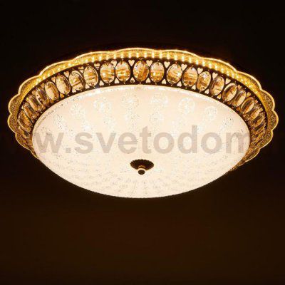 Светильник с ПДУ 670003N LED 80Вт 3 режима 3000-6000К диммер золото 50х50х11 см