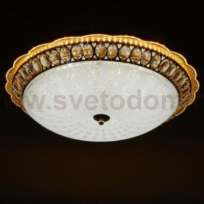 Светильник с ПДУ 670003N LED 80Вт 3 режима 3000-6000К диммер золото 50х50х11 см