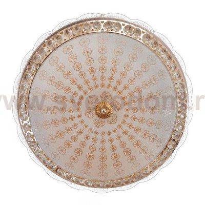 Светильник с ПДУ 670003N LED 80Вт 3 режима 3000-6000К диммер золото 50х50х11 см