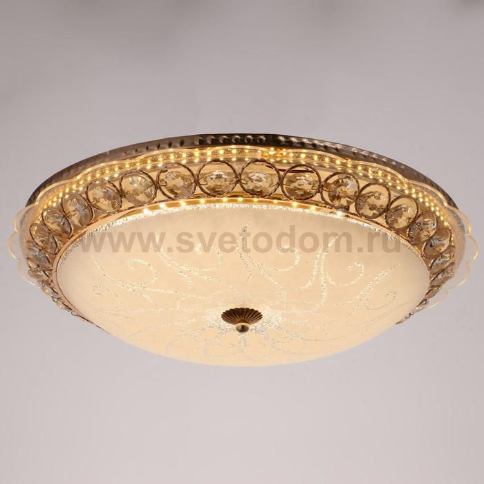 Светильник с ПДУ 670004N LED 80Вт 3 режима 3000-6000К диммер золото 50х50х11 см