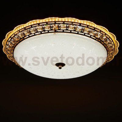 Светильник с ПДУ 670005N LED 80Вт 3 режима 3000-6000К диммер золото 50х50х11 см