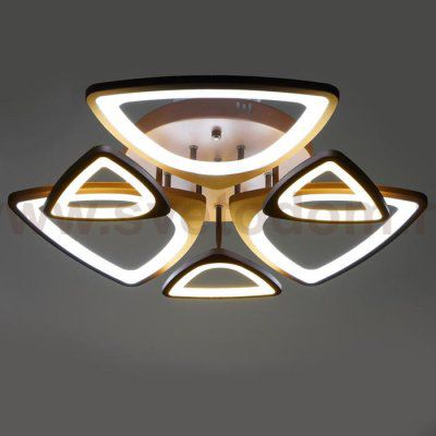 Люстра с ПДУ 661318/6 LED 130Вт диммер 3 режима 3000-6000К кофе 62x62x8 см