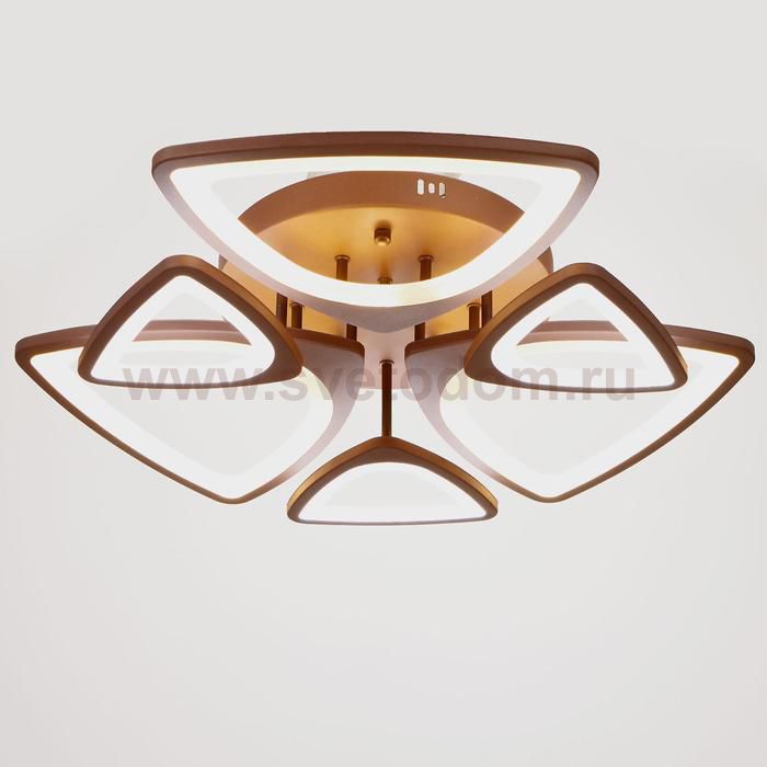 Люстра с ПДУ 661318/6 LED 130Вт диммер 3 режима 3000-6000К кофе 62x62x8 см