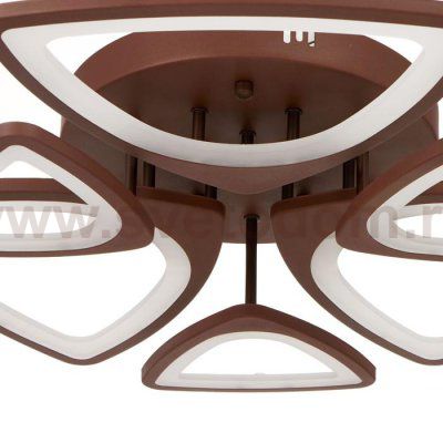 Люстра с ПДУ 661318/6 LED 130Вт диммер 3 режима 3000-6000К кофе 62x62x8 см