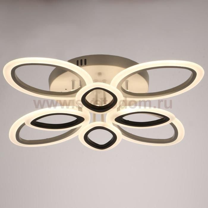 Люстра с ПДУ 661325/8 LED 188Вт диммер 3 режима 3000-6000К белый-черный 72,5x72,5x13 см