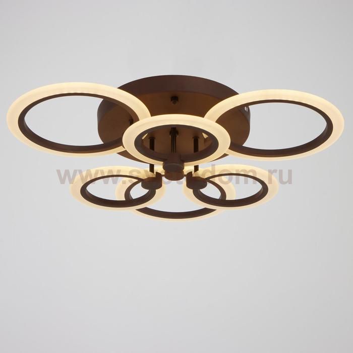 Люстра с ПДУ 661329/6 LED 108Вт диммер 3 режима 3000-6000К кофе 54x54x9 см