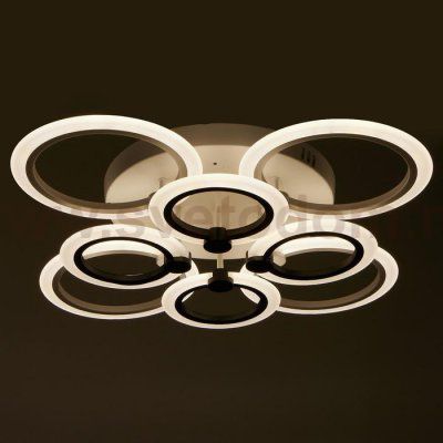 Люстра с ПДУ 661330/8 LED 176Вт диммер 3 режима 3000-6000К белые-черные 70x70x13 см