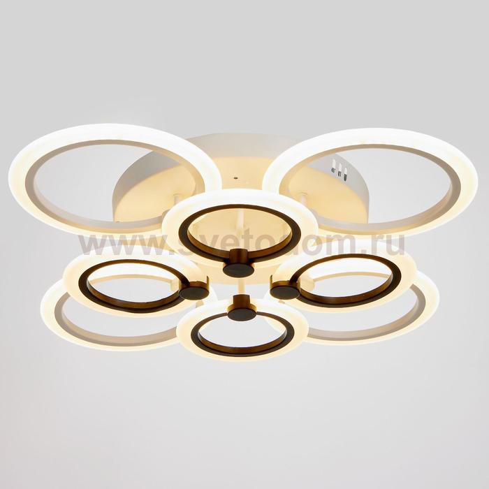 Люстра с ПДУ 661330/8 LED 176Вт диммер 3 режима 3000-6000К белые-черные 70x70x13 см