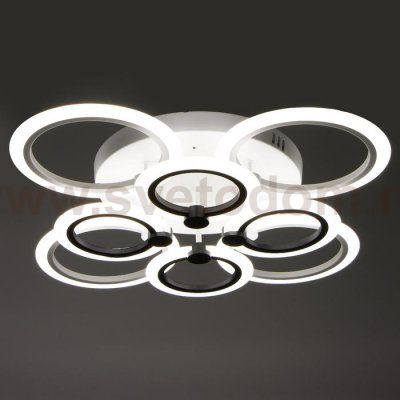 Люстра с ПДУ 661330/8 LED 176Вт диммер 3 режима 3000-6000К белые-черные 70x70x13 см