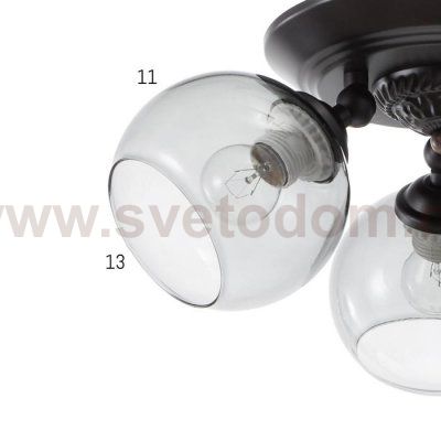 Люстра 6591199/3 E27 40Вт кофе 44х44х20 см