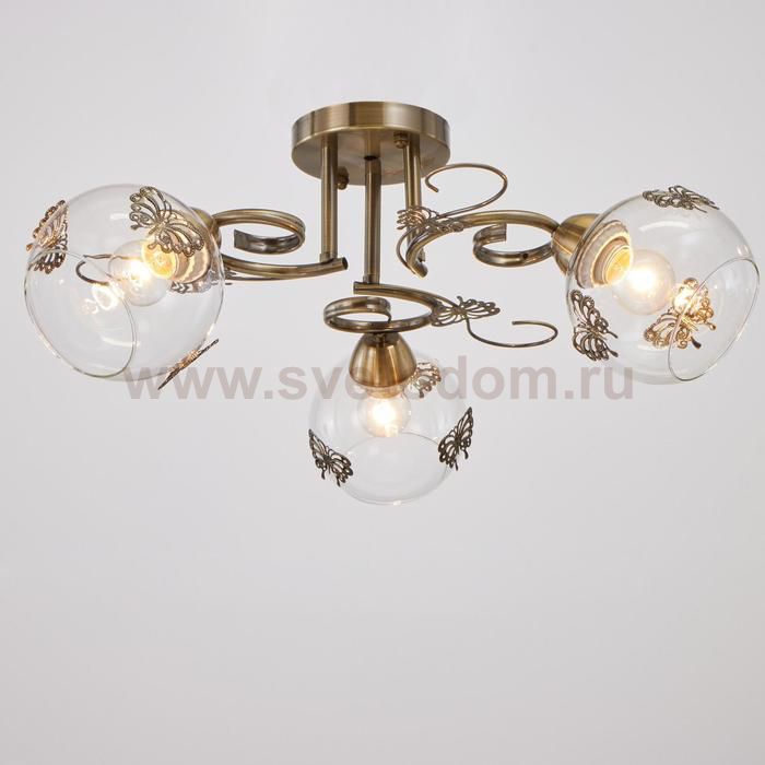 Люстра 6591200/3 E27 40Вт бронза 46х46х24 см