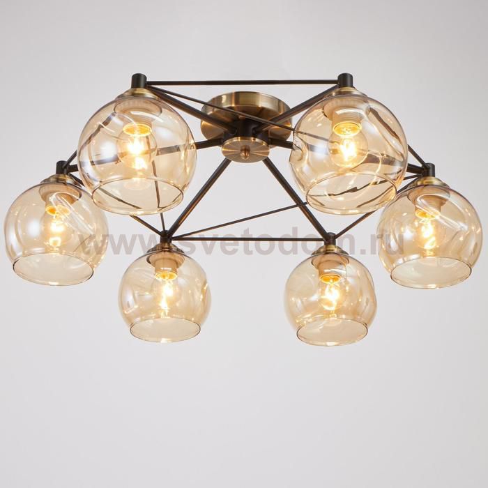 Люстра 6591208/6 E27 40Вт черный-бронза 60х60х23 см