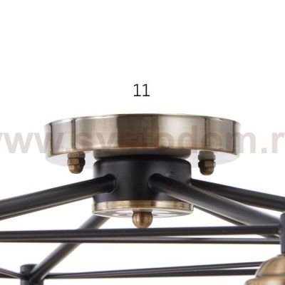 Люстра 6591208/6 E27 40Вт черный-бронза 60х60х23 см