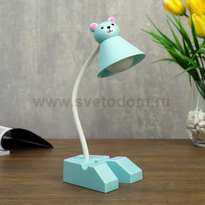 Лампа настольная 23761/1 LED 4Вт USB АКБ синий 18х9,5х30 см