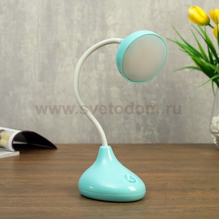 Лампа настольная 23765/1 LED 4Вт USB АКБ синий 10х8х32 см