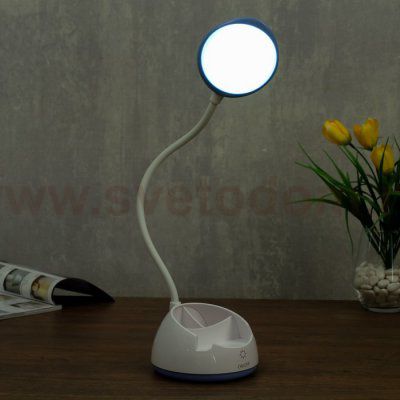 Лампа настольная сенсорная 23777/1 LED 8Вт USB АКБ белый-сиреневый 13х13х37 см