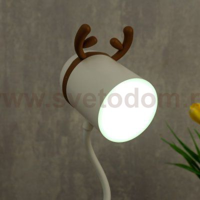 Лампа настольная сенсорная 85310/1 30хLED 4Вт диммер USB AKB белый-кофе 14х11х48,5 см