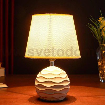 Лампа настольная 38036/1 E14 40Вт белый с золотой патиной 19,5х19,5х29 см