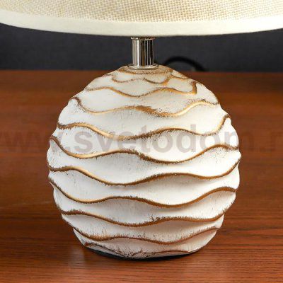 Лампа настольная 38036/1 E14 40Вт белый с золотой патиной 19,5х19,5х29 см