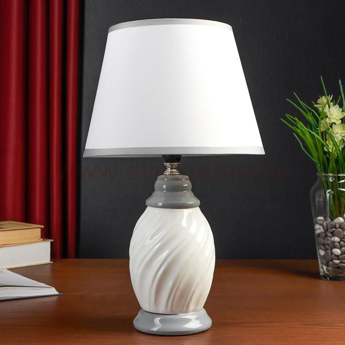 Лампа настольная 38039/1 E14 40Вт белый-серый 22х22х37,5 см