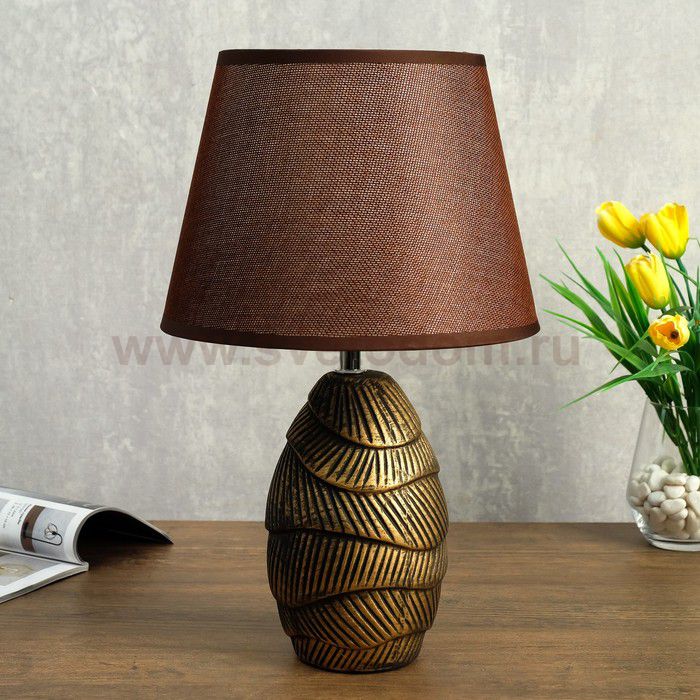 Лампа настольная 32170/1 E14 40Вт кофейный с золотой патиной 22х22х36 см