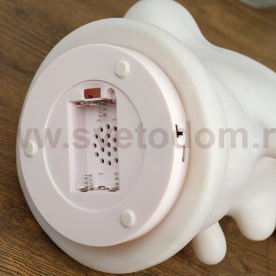 Ночник с подставкой для телефона LED RGB батарейки 3AAA белый 13,5х15х20 см