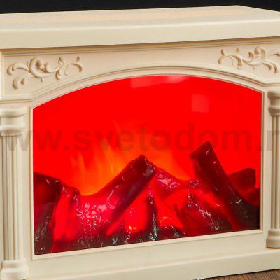 Ночник камин 48124/1 батарейки 3хАА белый 27,5х11,5х19,5 см