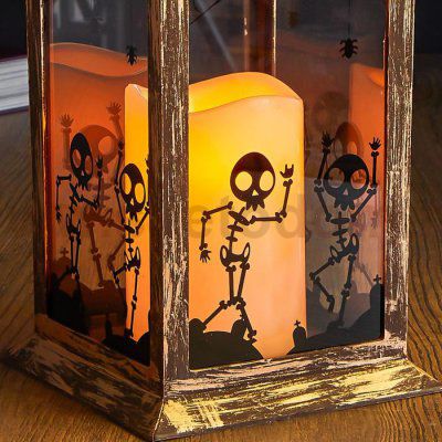 Ночник 48125/1 батарейки 3хААА черный с золотой патиной 14х14х31 см