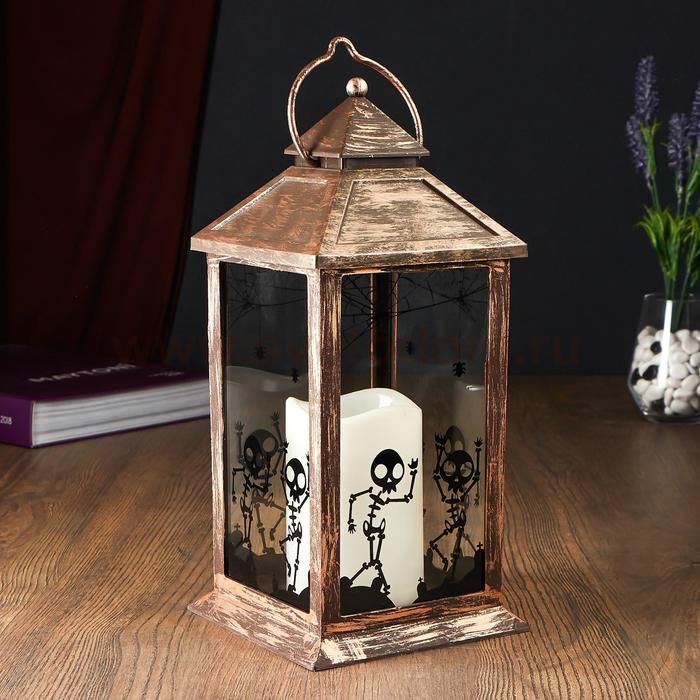 Ночник 48125/1 батарейки 3хААА черный с золотой патиной 14х14х31 см