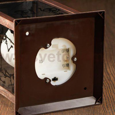 Ночник 48125/1 батарейки 3хААА черный с золотой патиной 14х14х31 см