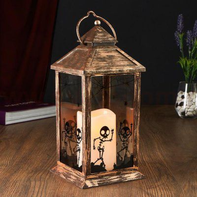 Ночник 48125/1 батарейки 3хААА черный с золотой патиной 14х14х31 см