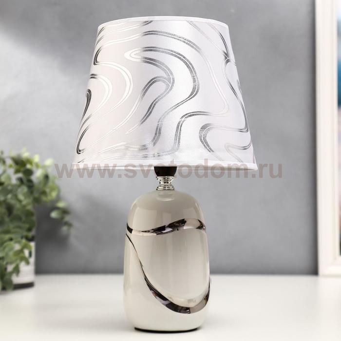 Лампа настольная 36655/1 E14 40Вт белый-серебро H33 см