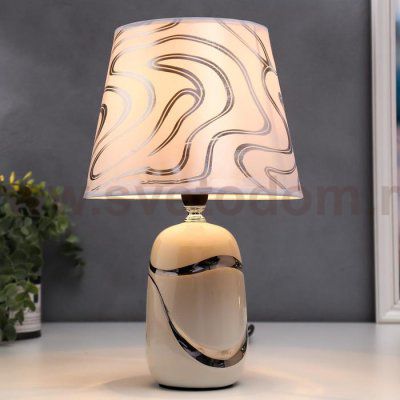 Лампа настольная 36655/1 E14 40Вт белый-серебро H33 см