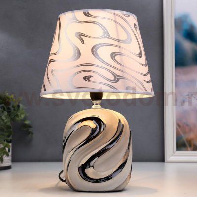 Лампа настольная 36659/1 E14 40Вт белый-серебро H33,5 см