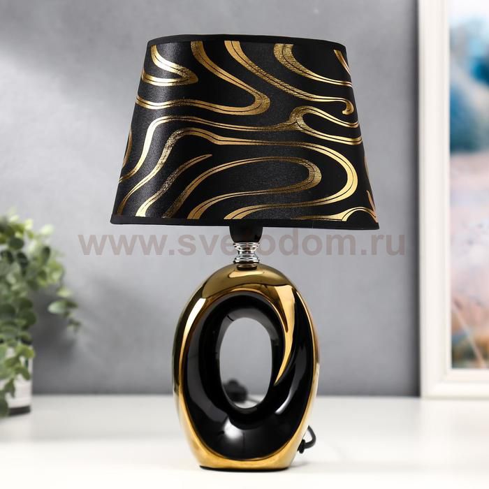 Лампа настольная 36674/1 E14 40Втчёрный - золото H32,5 см