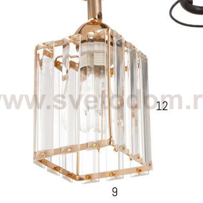 Люстра 91230/2 E27 40Вт черный-золото 46х26х25 см