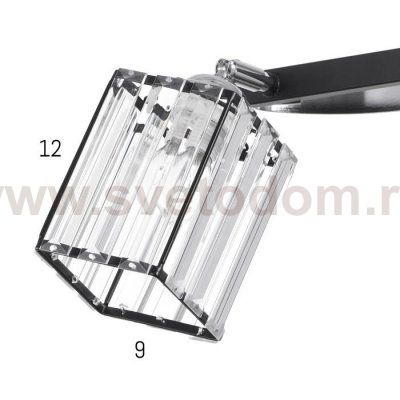 Люстра 91235/2 E27 40Вт черный-хром 36х30х25 см